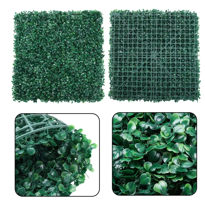 Plante Artificielle pour Décoration Murale, Panneaux Verts, Polymères de Haie de Feuillage, Simulati