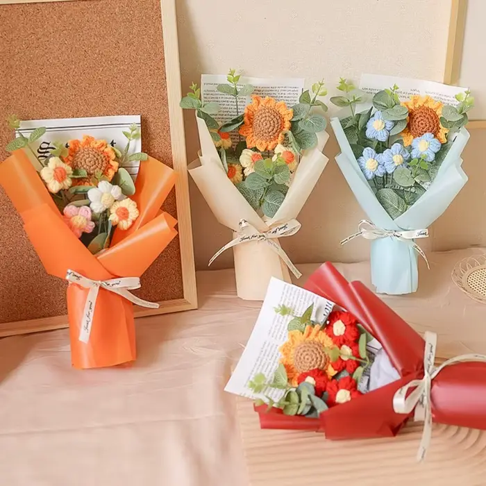 Bouquet de fleurs artificielles au Crochet