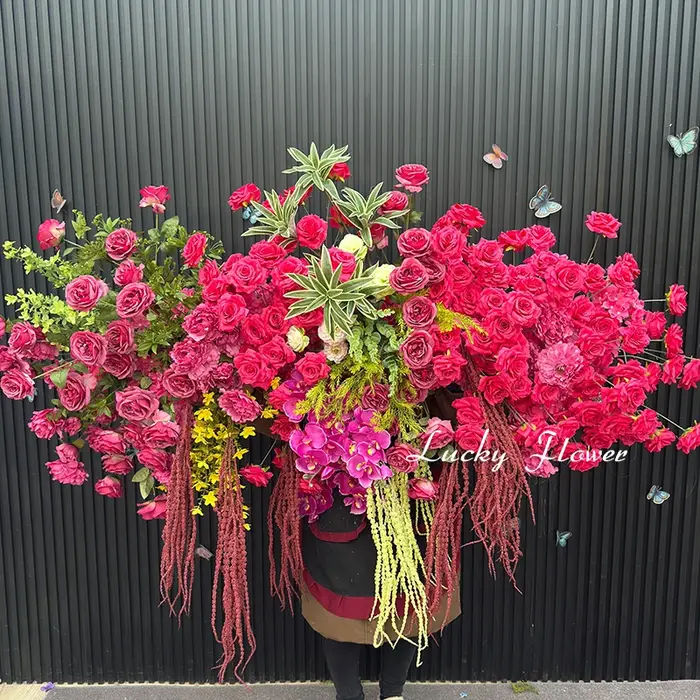 Grandes fleurs artificielles couleur rose