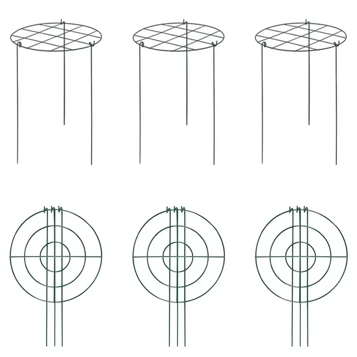 3x Cages et supports de pivoines en métal robuste et élégant