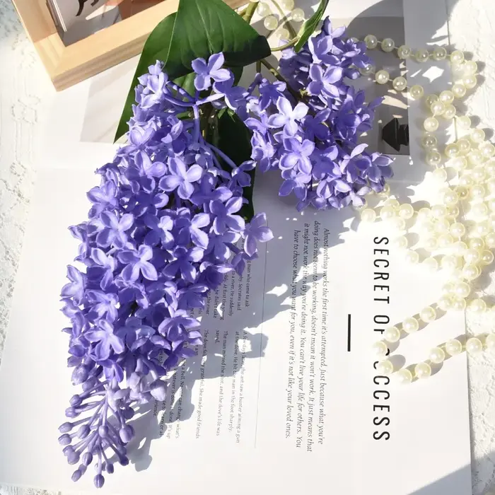 Nouvelle Fleur Artificielle en Silicone Lilas, Plantes Artificielles de Simulation Tendance, Faux Pl