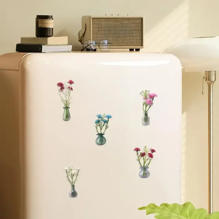 Mini-vases magnétiques pour réfrigérateur – Adorables petits pots en verre