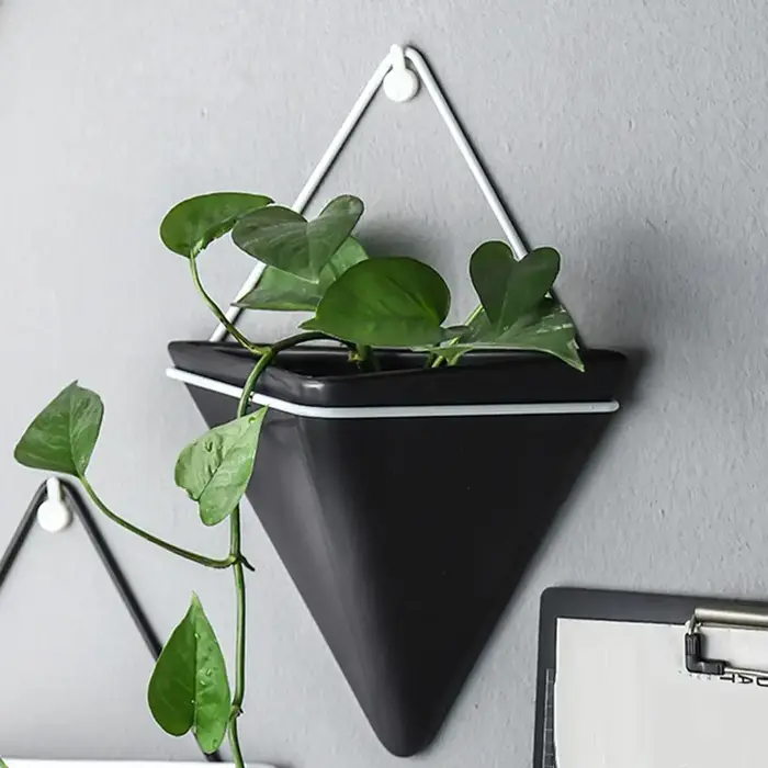 Jardinière suspendue triangulaire en céramique, jardinière intérieure et extérieure, décoration de maison pour fleur