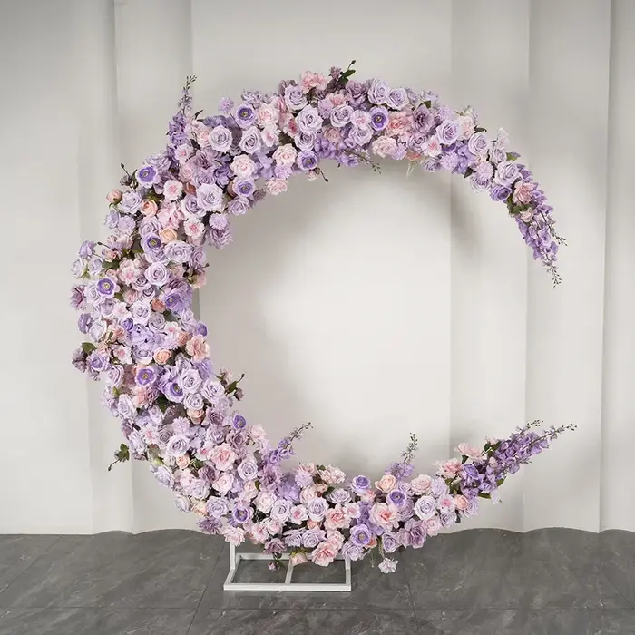 Nouvelle fleur artificielle violette en forme de lune