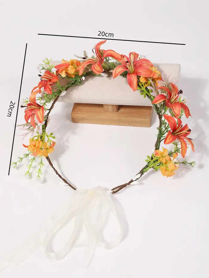 Guirlande de fleurs de lys artificielles