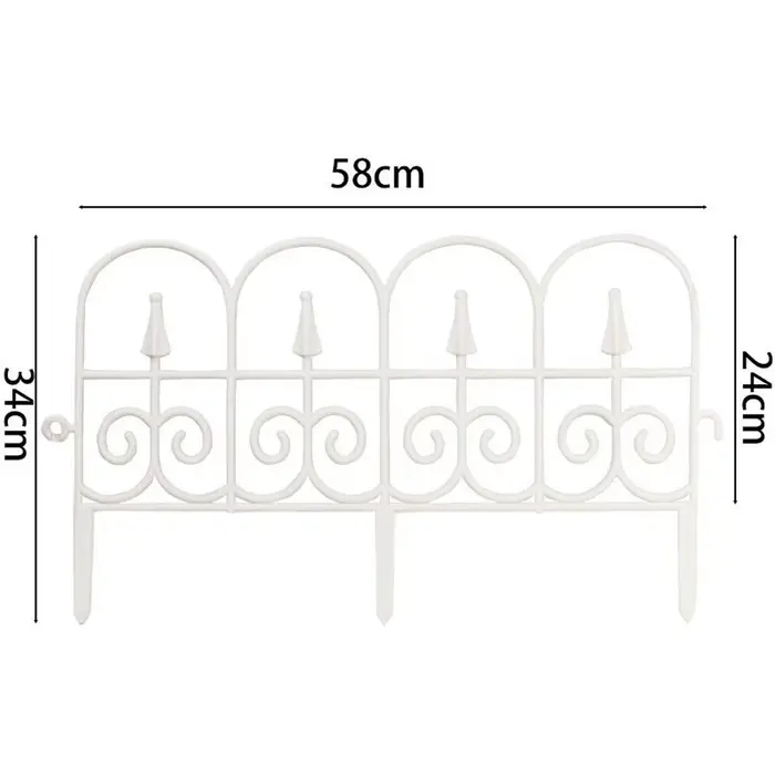 Clôture de jardin de style européen, clôture de jardin en plastique pliable, résistante aux intempér