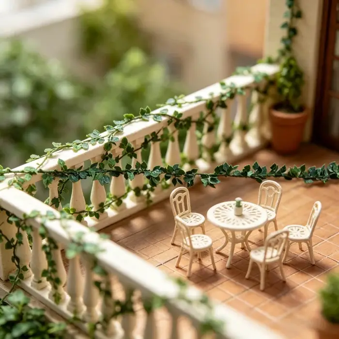 Guirlandes de vigne simulées miniatures de 120 cm/47,2 pouces, plantes vertes miniatures, utilisées pour la décoration de clôtures et de maisons de poupées