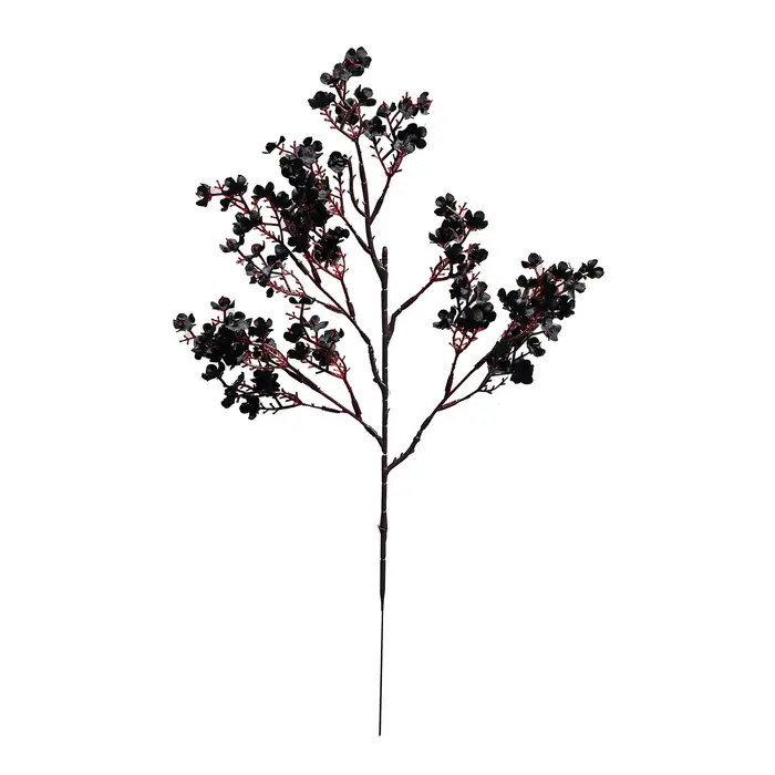 Fleurs artificielles noires, fleurs de cerisier Gypsophila, fausses plantes, Bouquet de mariage, Vas