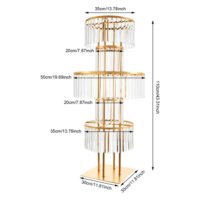 5 niveaux or/argent centres de table de mariage support de fleur Vase pièce maîtresse support de fle