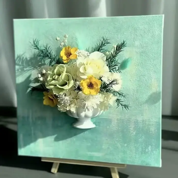 Vase mural demi-cercle blanc pour arrangement floral