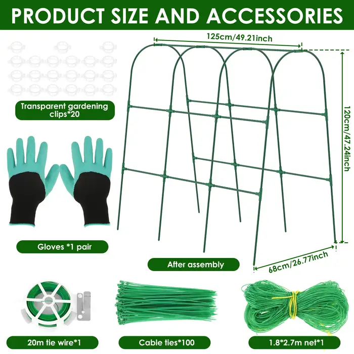 Treillis de concombre en forme de U pour jardin, pour lit surélevé, cadre de Support de concombre, T