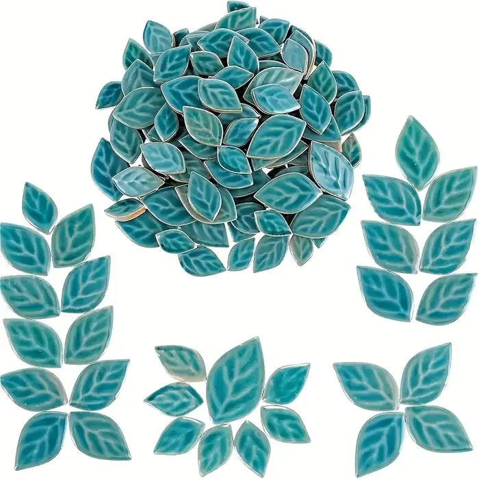 Carreaux de mosaïque en céramique à feuilles vertes semblables à une plante