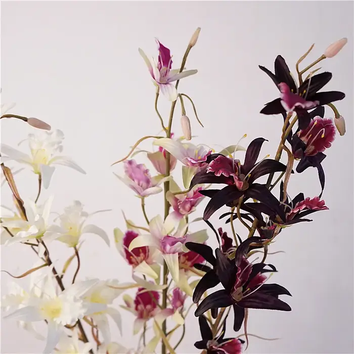 Branche de fleur d'orchidée Dendrobium de 81 cm