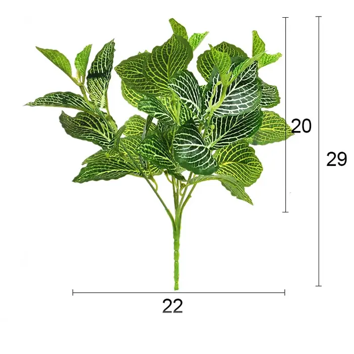 5 fourchettes 29cm fausses plantes feuilles d'arbre artificiel Tropical petite végétation plante décorative mur pour la décoration de bonsaï de la maison