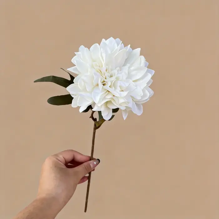 1 pièce de fleurs artificielles haut de gamme hydratantes au toucher réaliste, Dahlias pour la décor