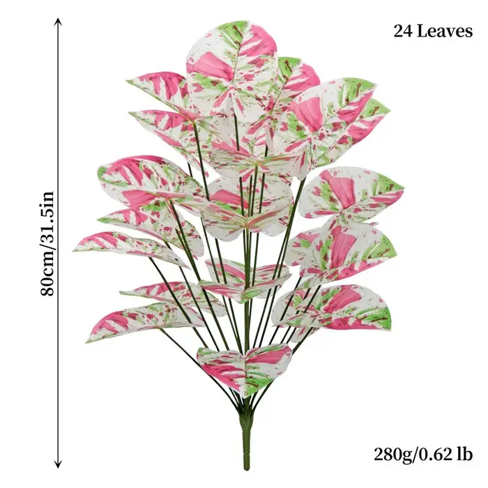 Feuilles d'alocasie artificielles colorées 55-80CM
