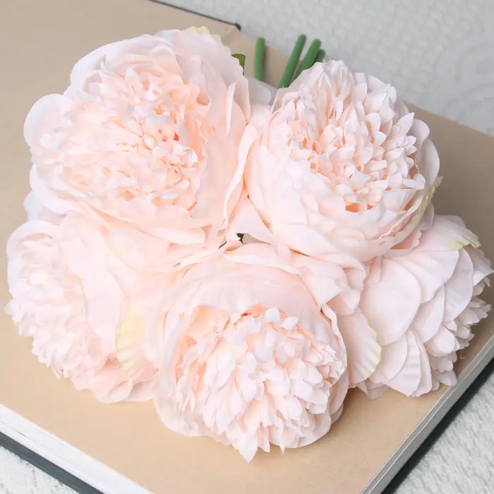 5 gros têtes 11 cm de diamètre Rose pivoine fleurs artificielles Bouquet fausse fleur pour la maison mariée décoration