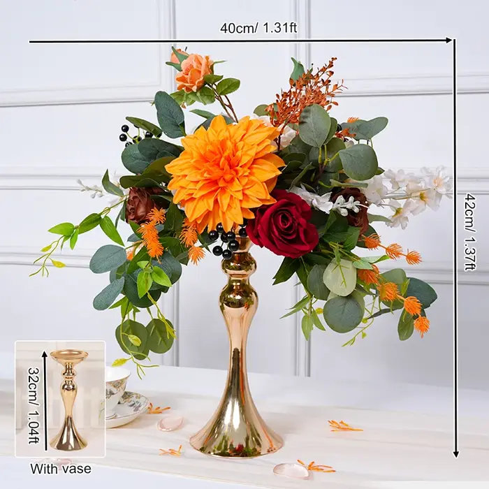 Vase de fleurs vert série de couleurs d'automne, accessoires de décoration de Table pour la maison, 