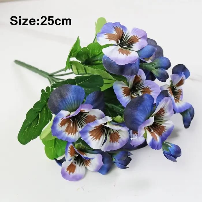 1 pièce de fleurs artificielles de primula de 10 pouces avec papillon en soie