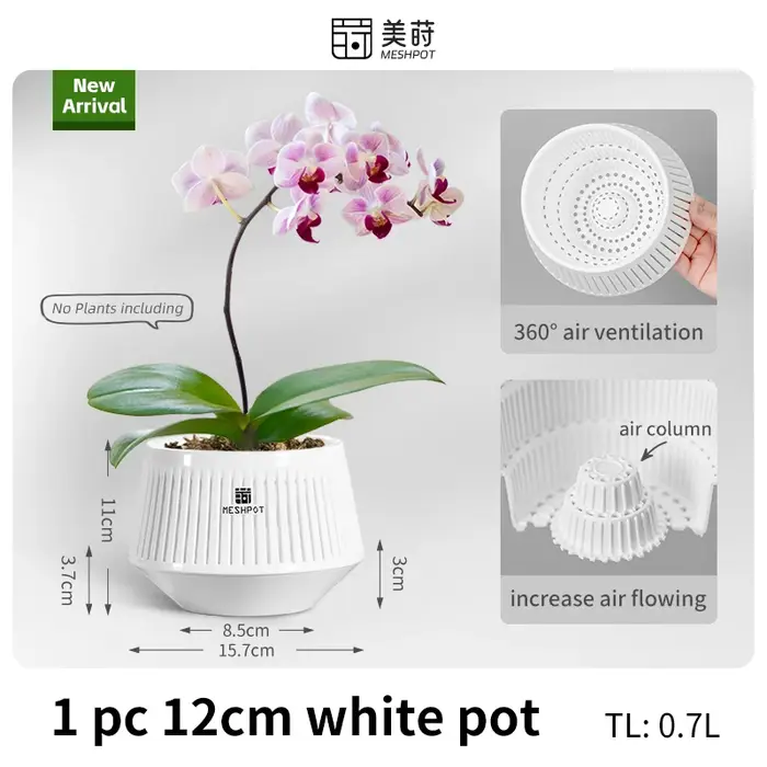 Pot à orchidées Meshpot avec trous, jardinière à orchidées de 5 pouces avec trous de drainage et pla
