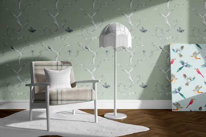 Papier peint adhésif Floral Chic arbre oiseau papillon de Style Oriental