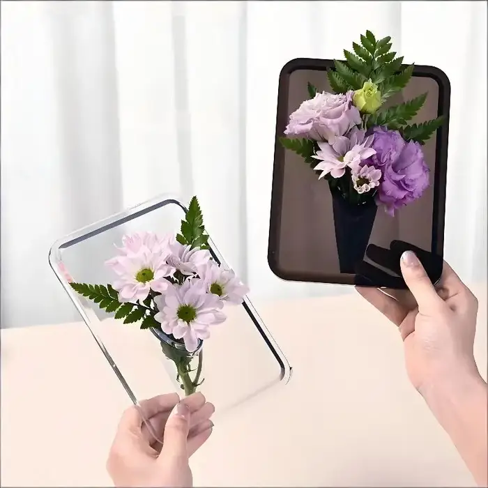 ㈃ Vase à fleurs en acrylique transparent