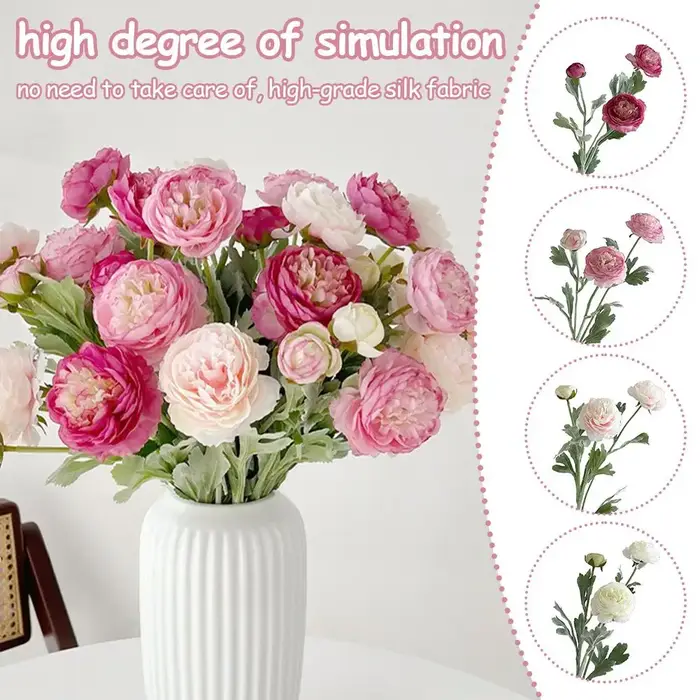 Fleurs de ranunculus artificielles réalistes