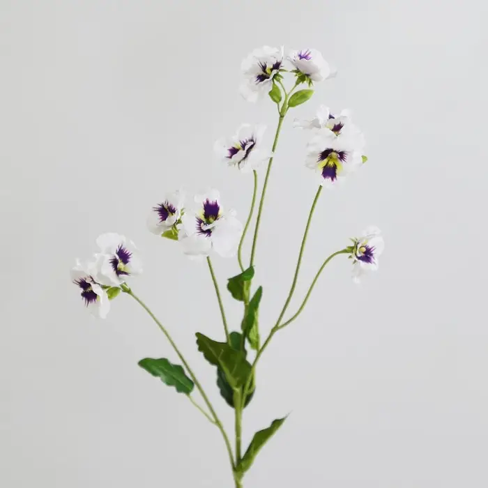 5 pièces de fleurs artificielles en soie blanches, motif papillon, plante verte de simulation, décor