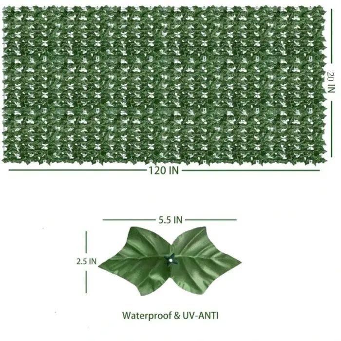 Panneaux de clôture à feuilles vertes