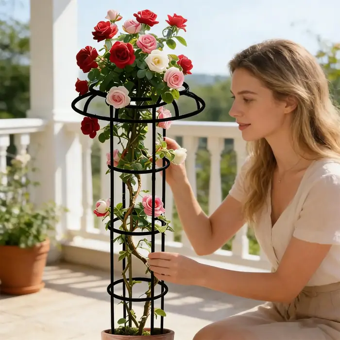 Treillis de jardin en forme de parapluie pour plantes grimpantes verticales