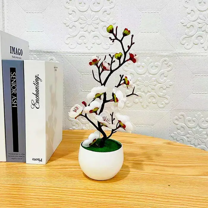 Bonsaï fleurs de prunier en soie