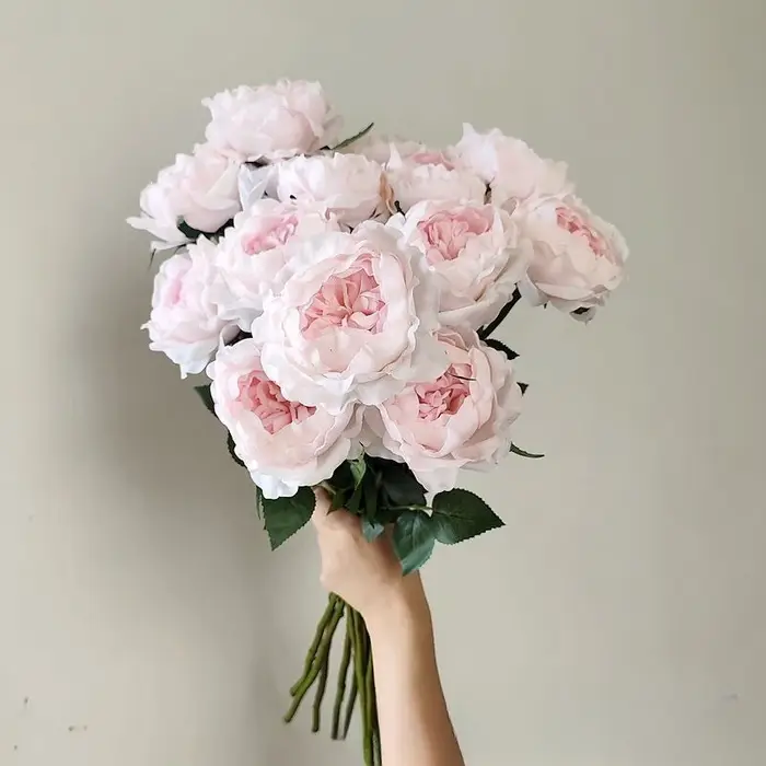3 pièces de fleurs artificielles de pivoine hydratantes au toucher réel