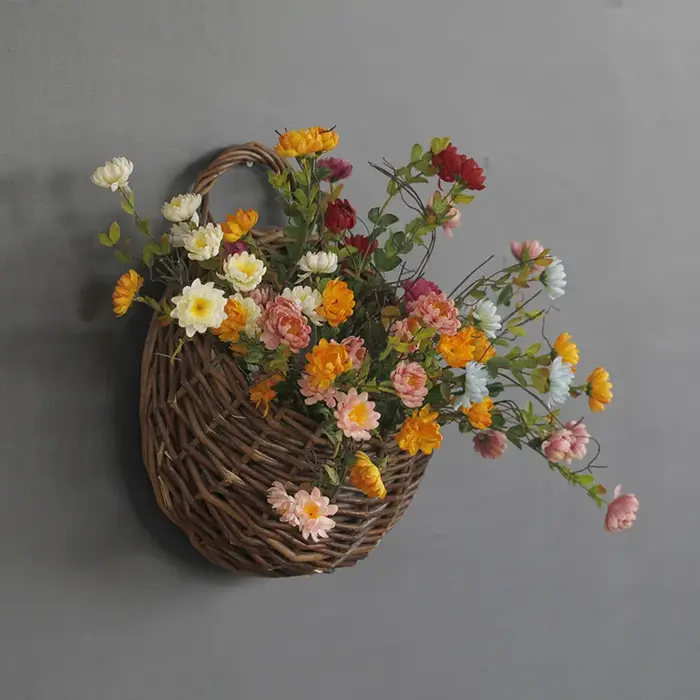 Fleurs de marguerite de soie de chrysanthème rétro