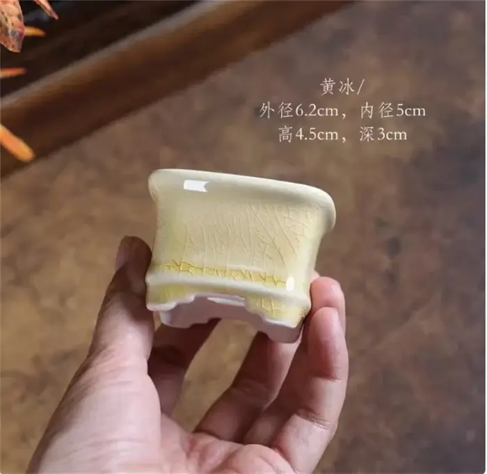 Pot à bonsaï émaillé en céramique