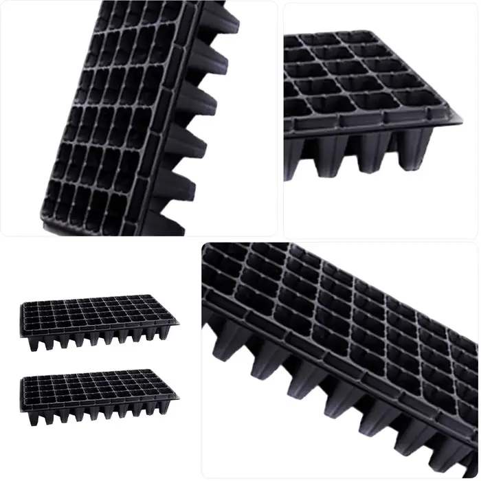 Lot de 10 plateaux de germination 50 cellules en plastique premium résistant aux fissures pour semis