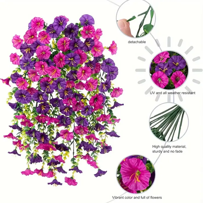 Fleurs artificielles suspendues 75CM