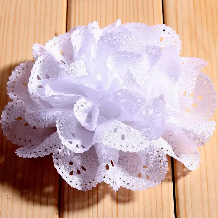 5 pcs/lot 4 "20 couleurs belle Chic doux à la main oeillet tissu artificiel en mousseline de soie fleur accessoires pour bébé fille cheveux fleurs