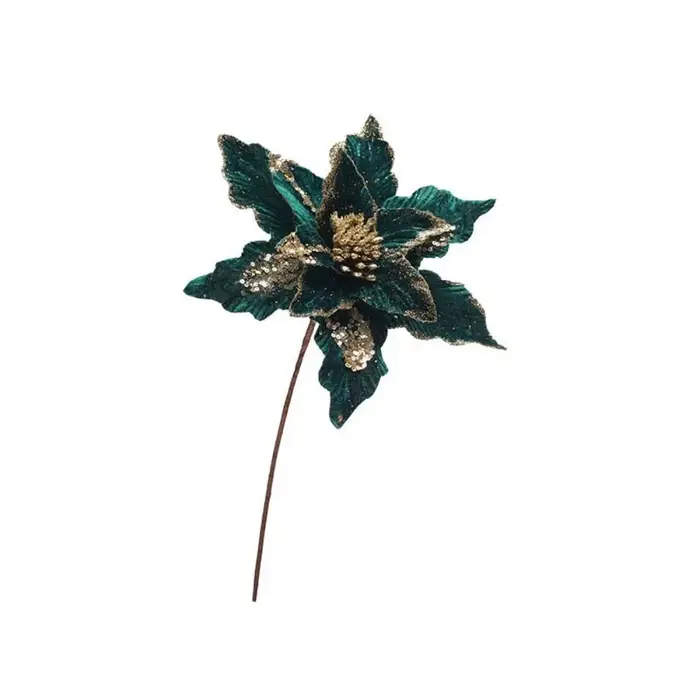 Fleur de noël à paillettes suspendues, 4 couleurs, belle fleur de noël artificielle, Simulation Uniq