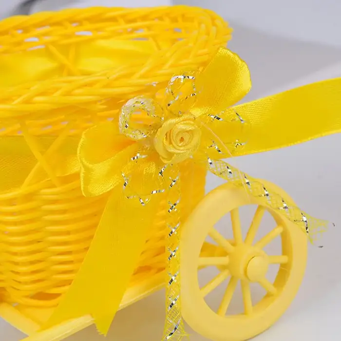 Panier de fleurs de vélo en rotin