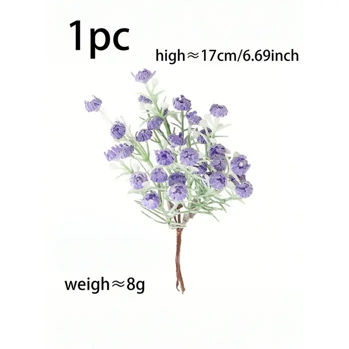 Lot de 6 Branches de Lavande Artificielles de 17 cm – Faux Plantes pour Décoration Intérieure
