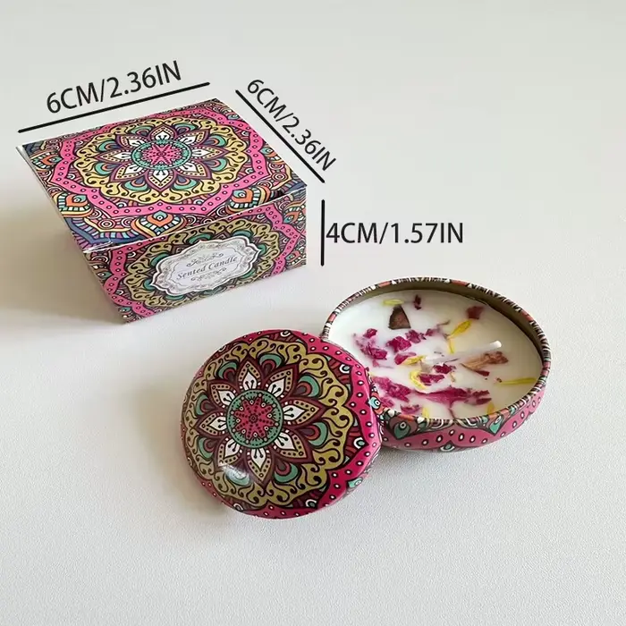 Bougie parfumée à la cire de soja et aux fleurs séchées