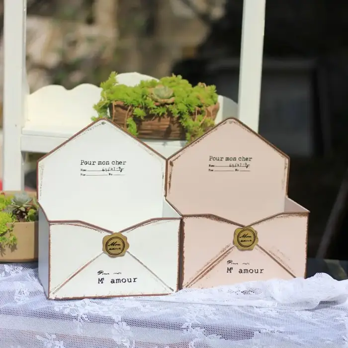 Jardinière murale vintage en forme d'enveloppe pour intérieur et extérieur