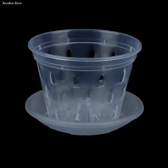 Pot de fleurs transparent avec trous