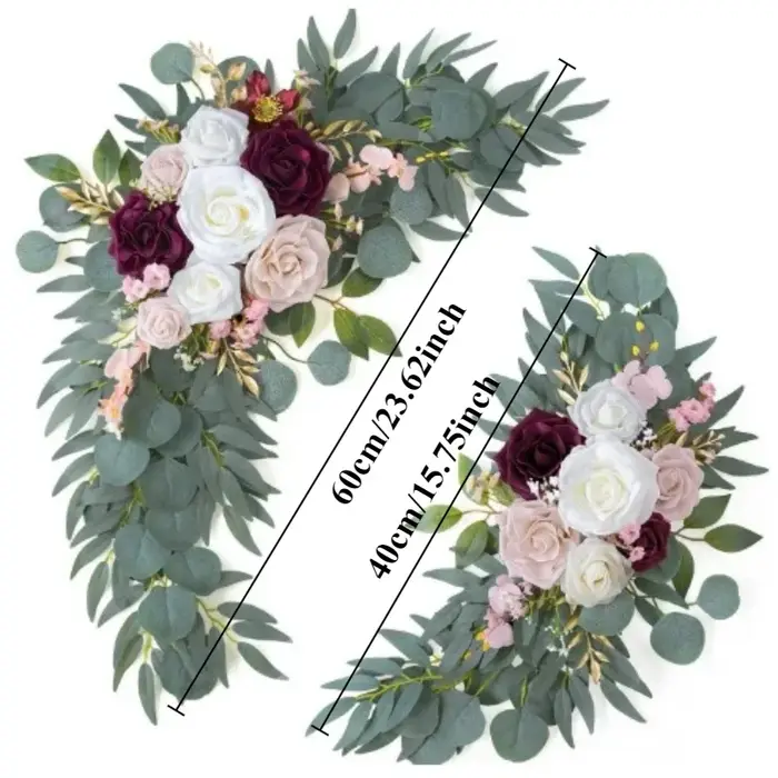 Guirlandes de fleurs artificielles bohèmes pour arche de mariage