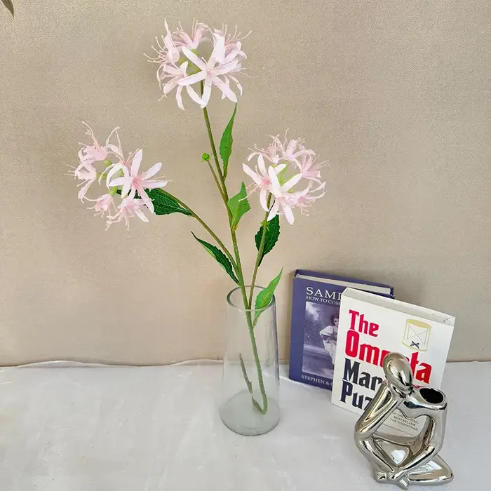 3 Têtes de fleurs artificielles en soie Lycoris Radiata pour la décoration de la maison, du salon, d
