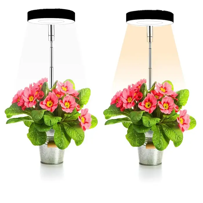 Lampe LED pour la croissance des plantes, lampe pour plantes en pot à spectre complet, tube télescopique inséré dans le sol, lumière blanche USB réglable.