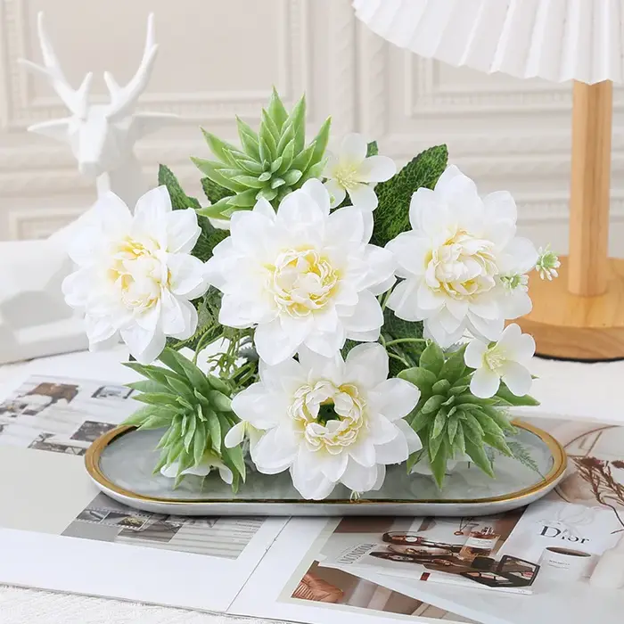 Bouquet de simulation dahlia succulente