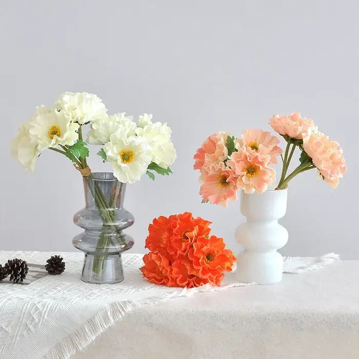 Fleurs artificielles de pavot en PU