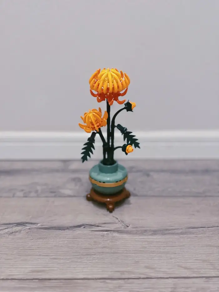 Modèle de plante en pot de chrysanthème, ornement décoratif pour la maison et le bureau, cadeau de fête et d'anniversaire pour les collectionneurs
