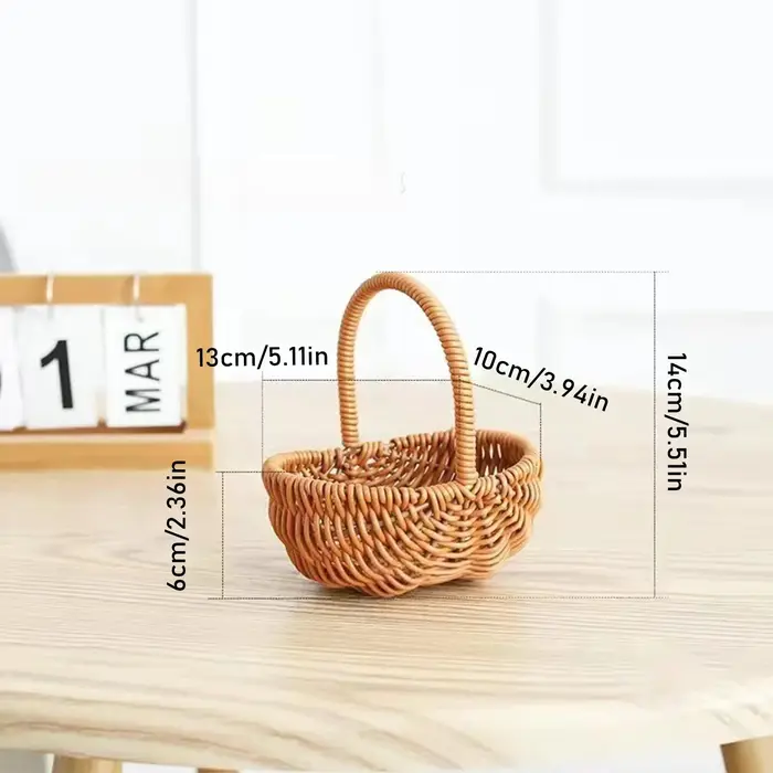 Panier de tissage à main en Imitation rotin avec poignée